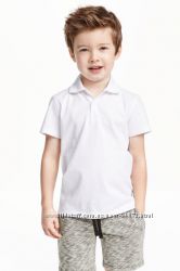 H&M Стильная рубашка поло белого цвета для 8-10 лет