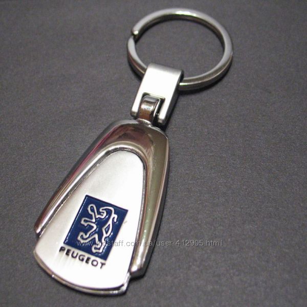Брелок Пежо Peugeot на ключи, металл, на подарок