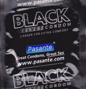 Презерватив PASANTE BLACK VELVET 24 шт. безкоштовна доставка.