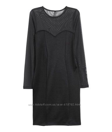 Вечернее платье H&M черное с шифоном