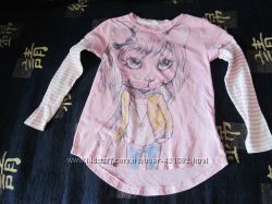   футболка розовая с рисунком девочки