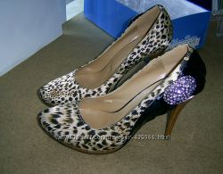 Туфли женские модельные леопардовые нарядные на высоком каблуке р 38