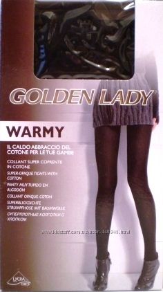 Tёплые, плотные, итальянские, колготки с хлопком GOLDEN LADY  WARMY.