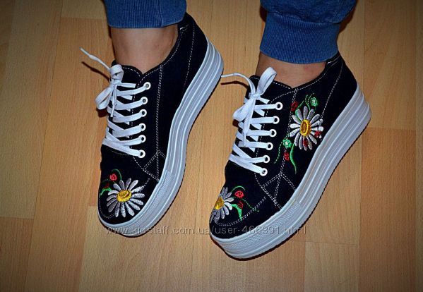Кеди і балетки з шовковою вишивкою