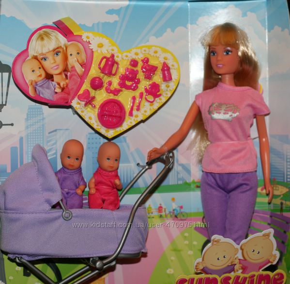 Кукла Штеффи на прогулке с близнецами, Steffi Love Sunshine Twins, Simbа