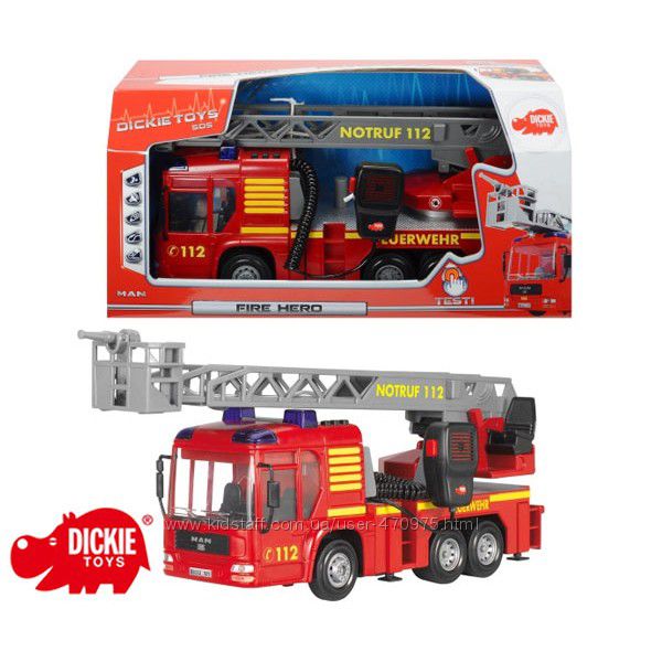 Пожарная машина Dickie с рацией, звуком и водным эффектом, 3716003, Германи