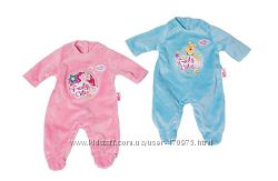 Комбинезон велюровый бодик для куклы Baby Born Zapf Creation 43 см 822128