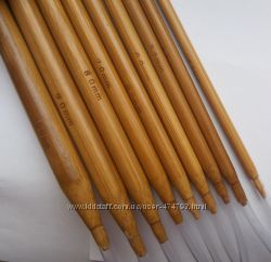 Бамбуковые спицы для вязания. Набор из 18 размеров, 80 см. Акция