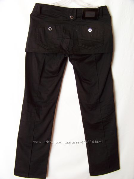 Черные плотные классические брюки с мини-юбкой Lady Elite Турция