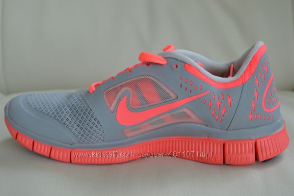 Кроссовки Nike free run 3  серо-коралловый