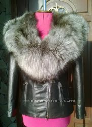 Куртка косуха с мехом чернобурки в наличии