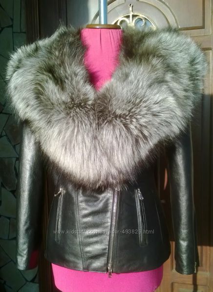 Куртка косуха с мехом чернобурки в наличии