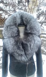 В наличии куртка косуха стеганная натуральная кожа и мех чернобурки 
