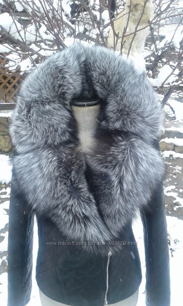 В наличии куртка косуха стеганная натуральная кожа и мех чернобурки