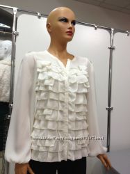 Блузка, рубашка белая и серая с воланами размер М, Vero Moda
