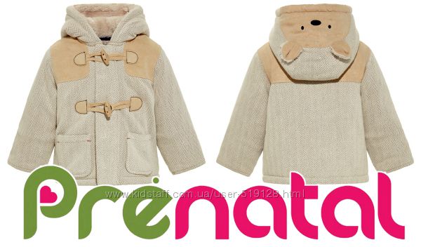 Деми пальто с капюшоном для маленького модника 3-9мес фирмы Prenatal Италия