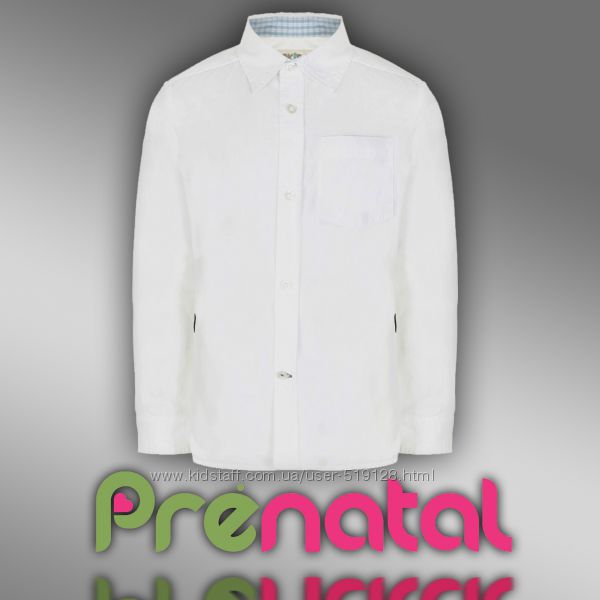 Рубашка классическая белая для мальчиков 2-3 года фирмы Prenatal Италия