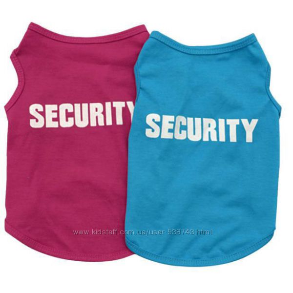 Security, майка футболка из хлопка для собак, котов, щенков, кошек одежда