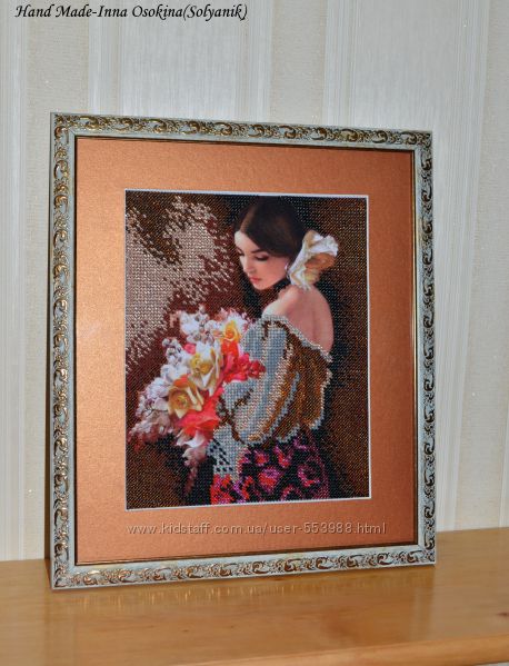Картина бисером Дама с цветами