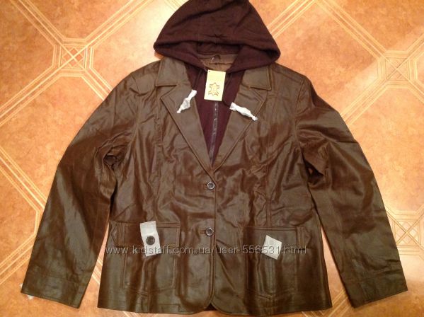 Оригинальная кожаная куртка-обманка Tchibo. Размер 44-46 Евро