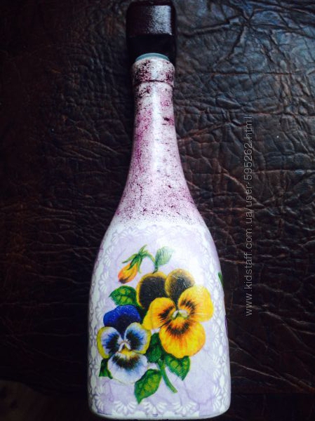 Подарки hand-made в стиле декупаж бутылки для вина, баночки, шкатулки обмен