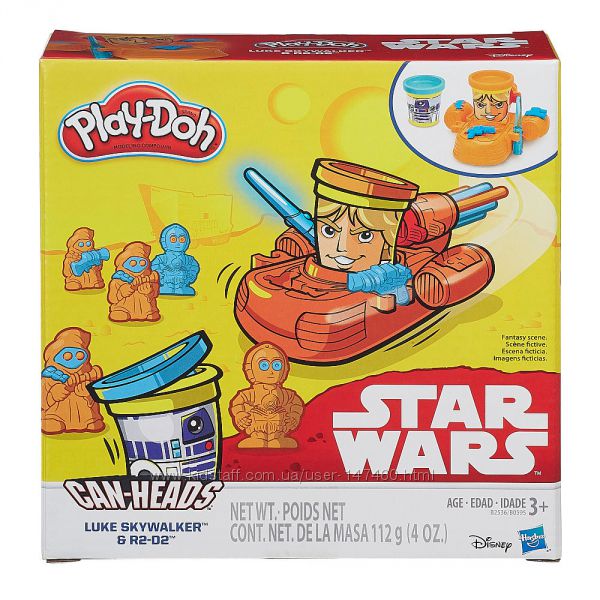 Play-Doh Герои Star Wars Luke Skywalker & R2-D2. В наличии