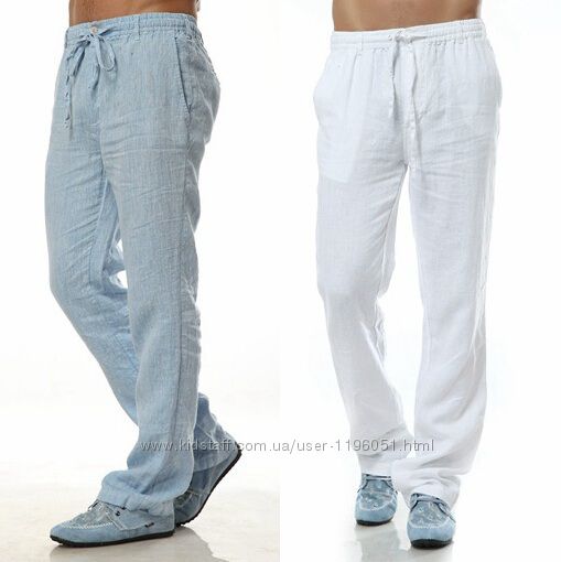 Льняные мужские брюки, шорты из натурального льна. Производство Украина