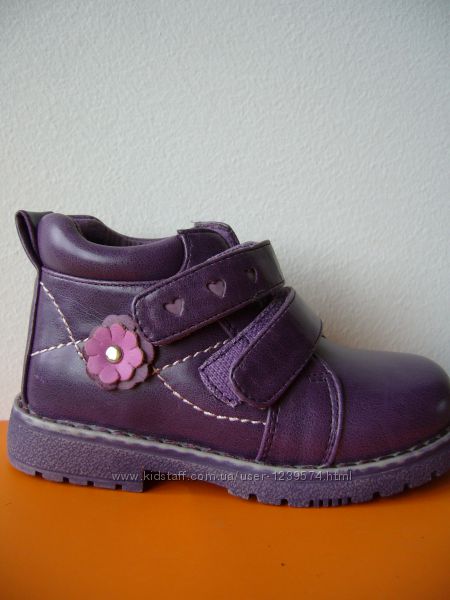 Демисезонные кожаные ботинки для девочек