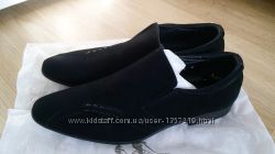 Мужские замшевые туфли черные классика