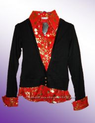 Свитер с яркой рубашкой-обманкой